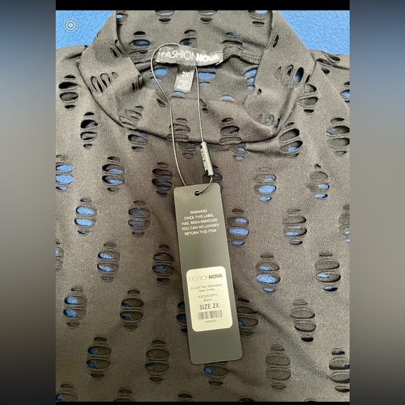 Fashion Nova Black Maxi - Black, Sleeveless, Maxi with Cutouts. Size 2X - Picture 3 of 5